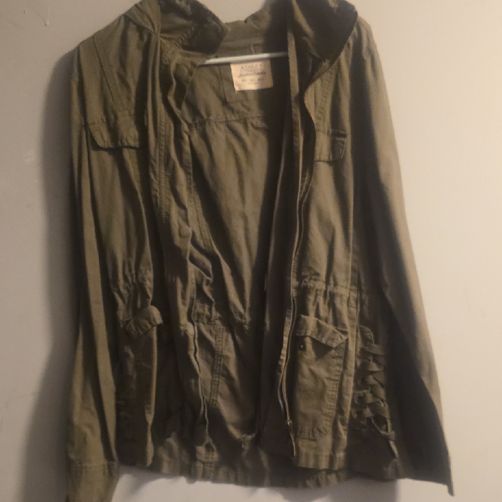 Ashley By 26 International Olive Utility Hooded Jacket